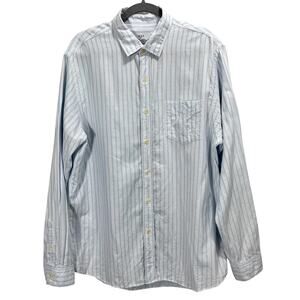 Wax London Men's Striped Button-Up Shirt Long Sleeve Cotton Knit Size XXL
